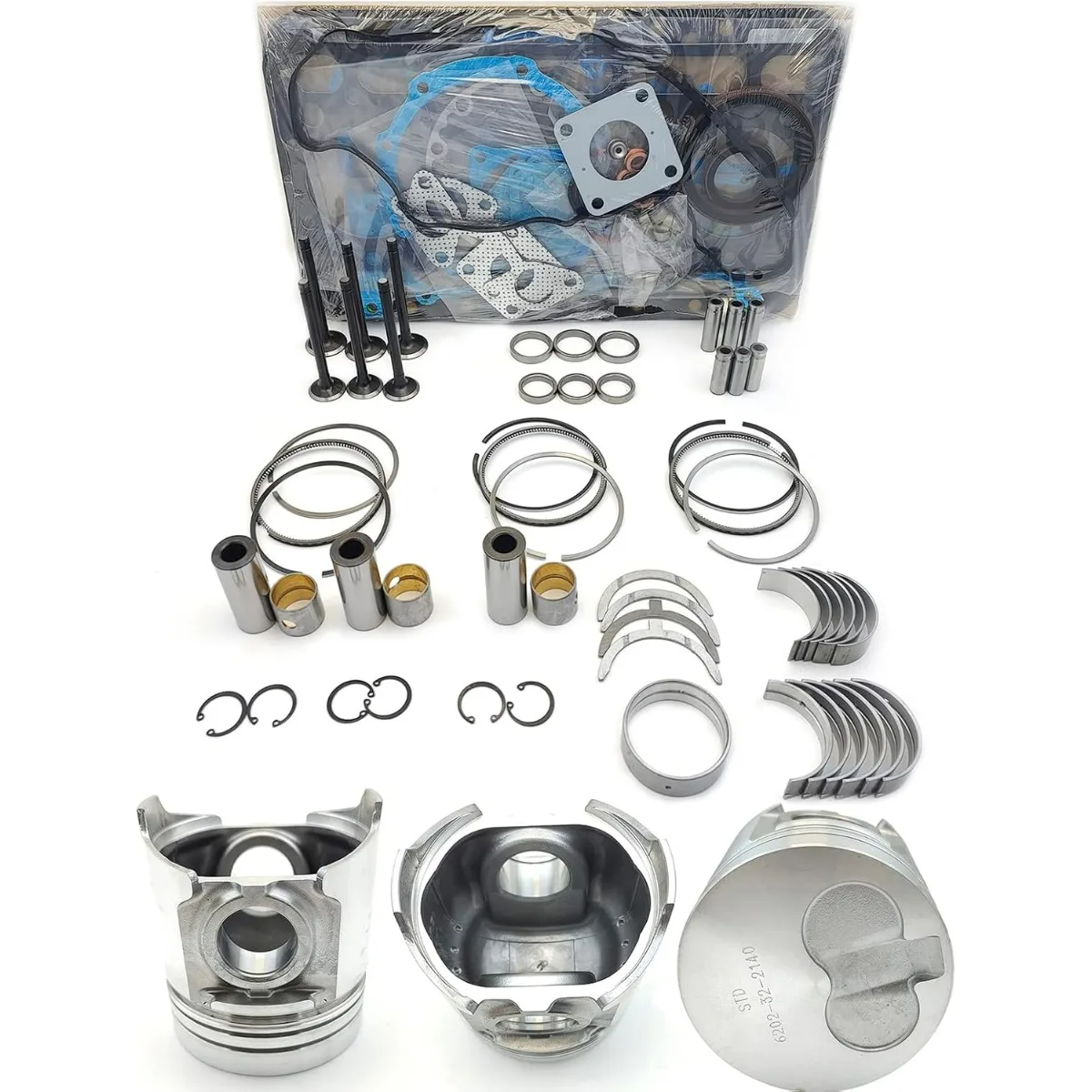 

3D95 Engine Overhaul Rebuild Kit (No cylinder liner) For Yanmar Komatsu 3D95 3D95S 3D95S-W-1 Engine PC50UU-1 PC40-6 Excavator
