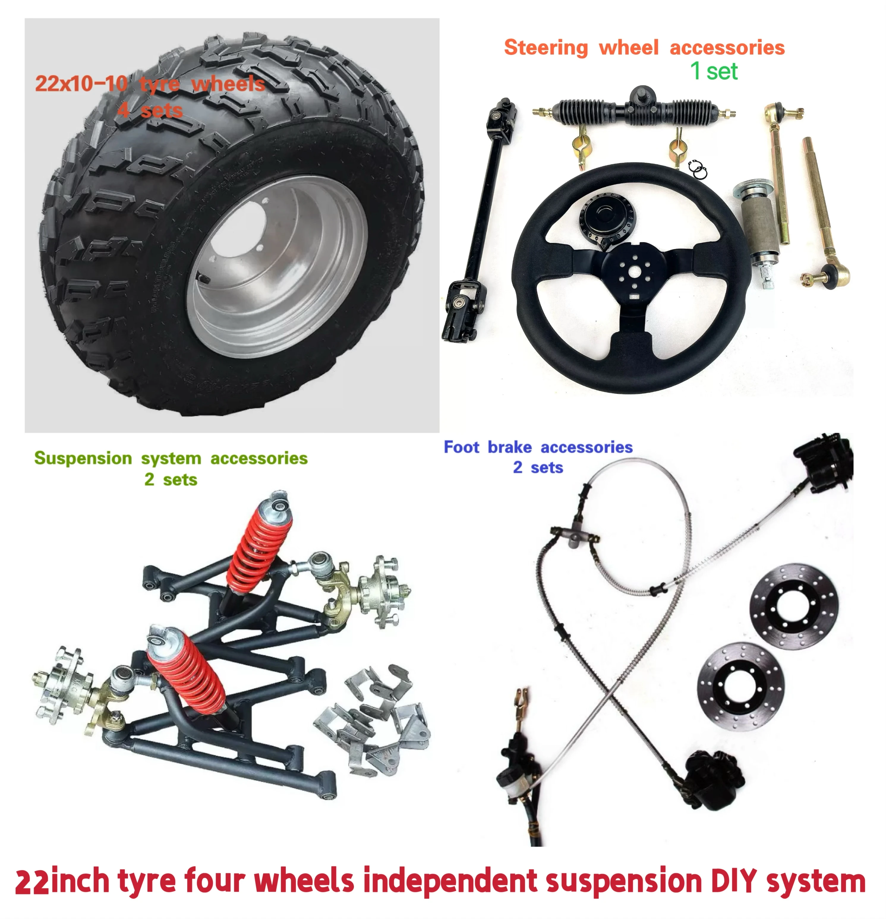 22 inch independent suspension systems for four-wheel off-road vehicles ppws-01