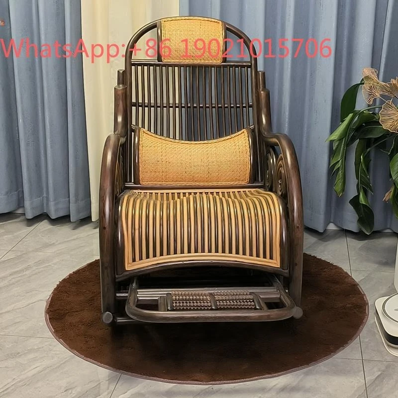 HXL rocking chair, real rattan leisure garden chair, living room recliner