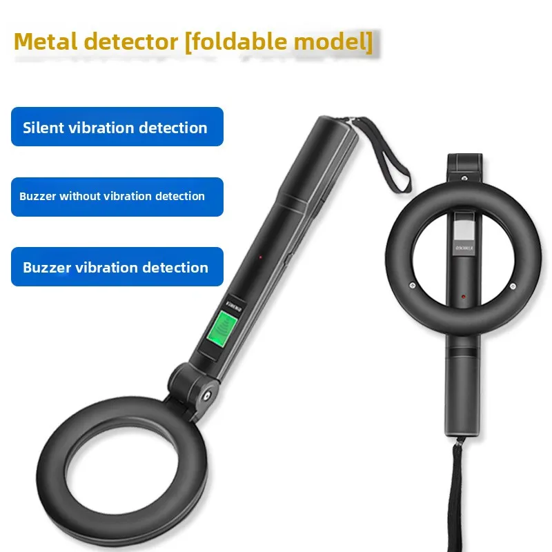 Detector de alta precisión plegable portátil de mano de metal Detector exterior de seguridad pequeño
