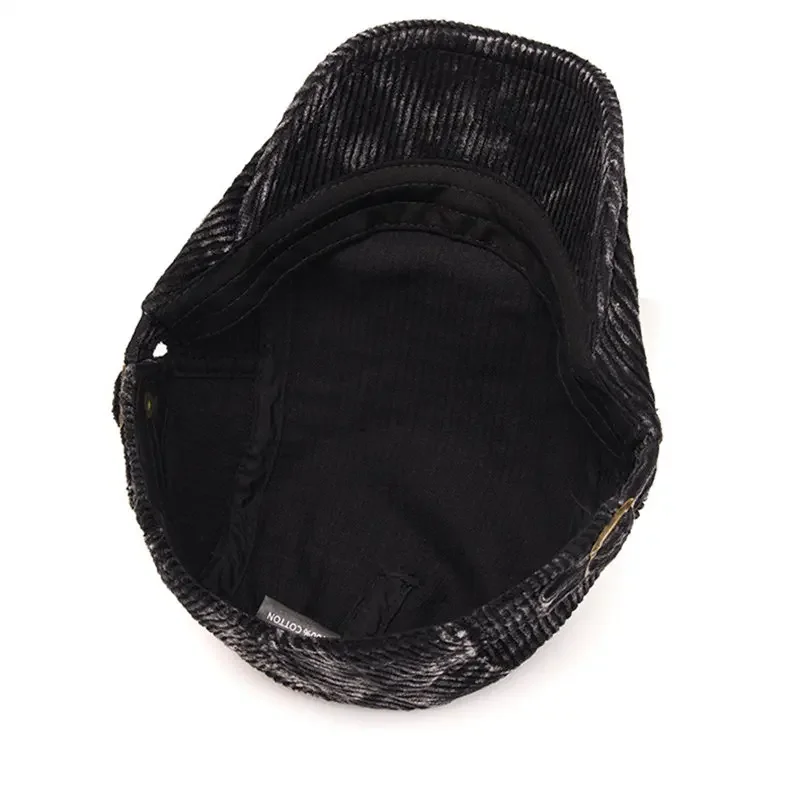 الشتاء القطن الصلبة طباعة الدافئة موزع الصحف قبعات الرجال قبعة مسطحة النساء الرسام قبعات بيريه 105 #6