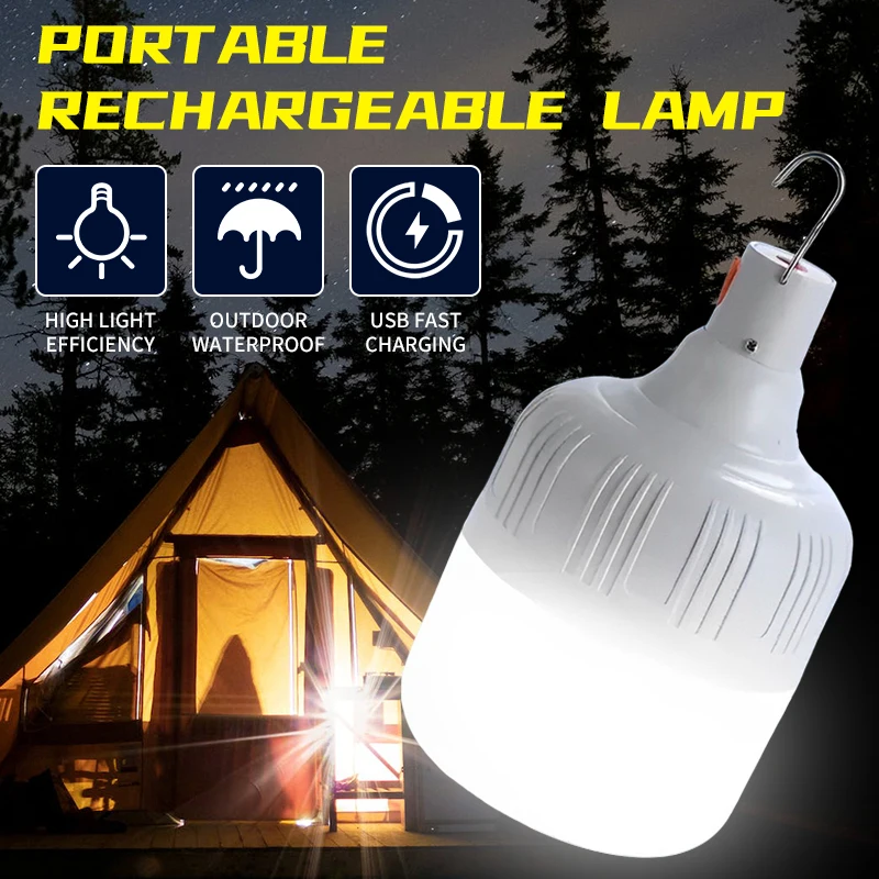 Camping Portable Lantern USB Rechargeable Lamp LED emergency lights Outdoor Lighting Fishing Equipment High Powerful Flashlight