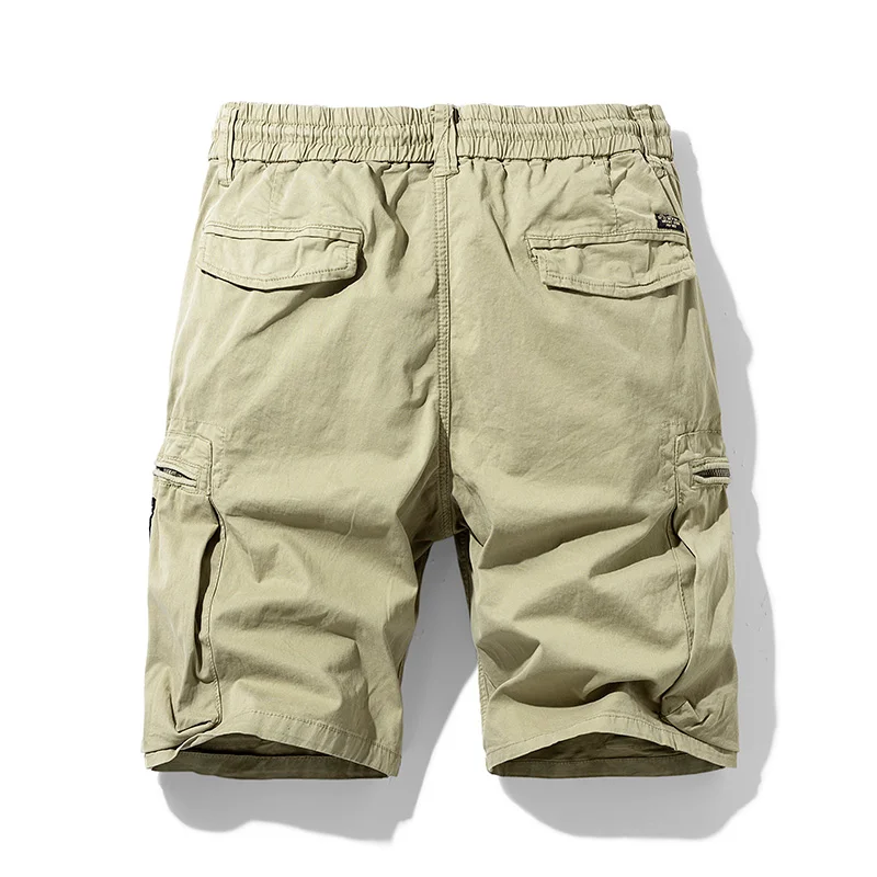 Summer Men\'s Cotton Cargo Shorts Fashion Casual Breeches Bermuda Beach Pants