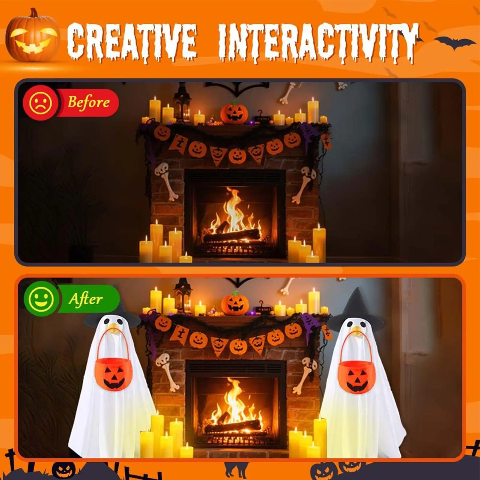 

Porch Geese Ghost Outfit Holiday Porch Geese Ghost Costume Yard Statue Clothing For Courtyard Garden Fall Season Homeowners