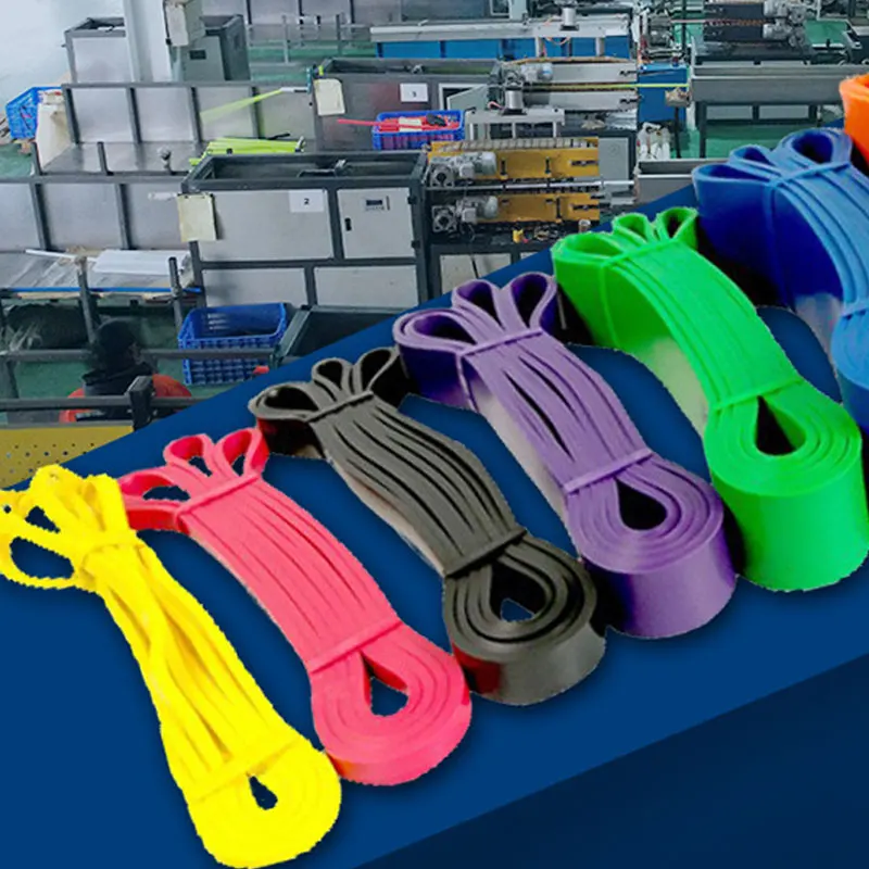 Banda elástica de látex para Fitness, banda de resistencia para ejercicio, cordón elástico, cable de tracción TPE, 1 ud.