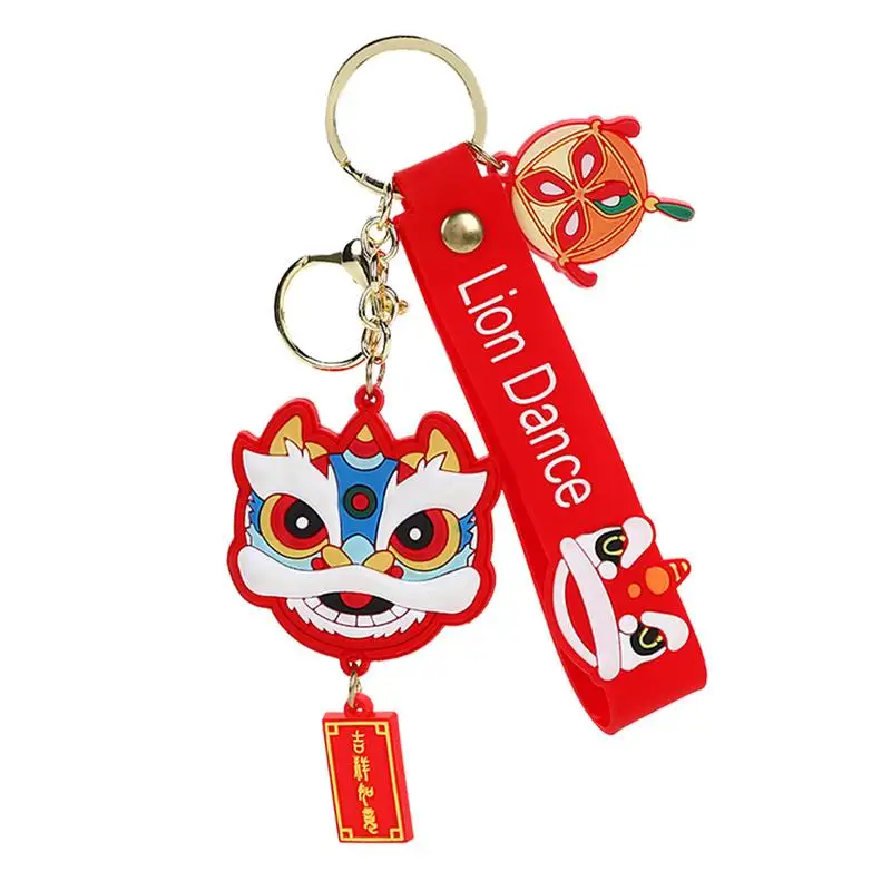 

Cute Animal Keyring Elegant Dance Lions Pendant Keyring Bag Pendant Charm Decorative Car Decor Key Chain Pendant Perfect for