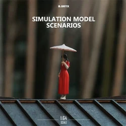 Kicarmod 1/64 Scale Model Figurine the girl holding an umbrella Figure in Scale Diecast Model Car Collectible Miniature Model