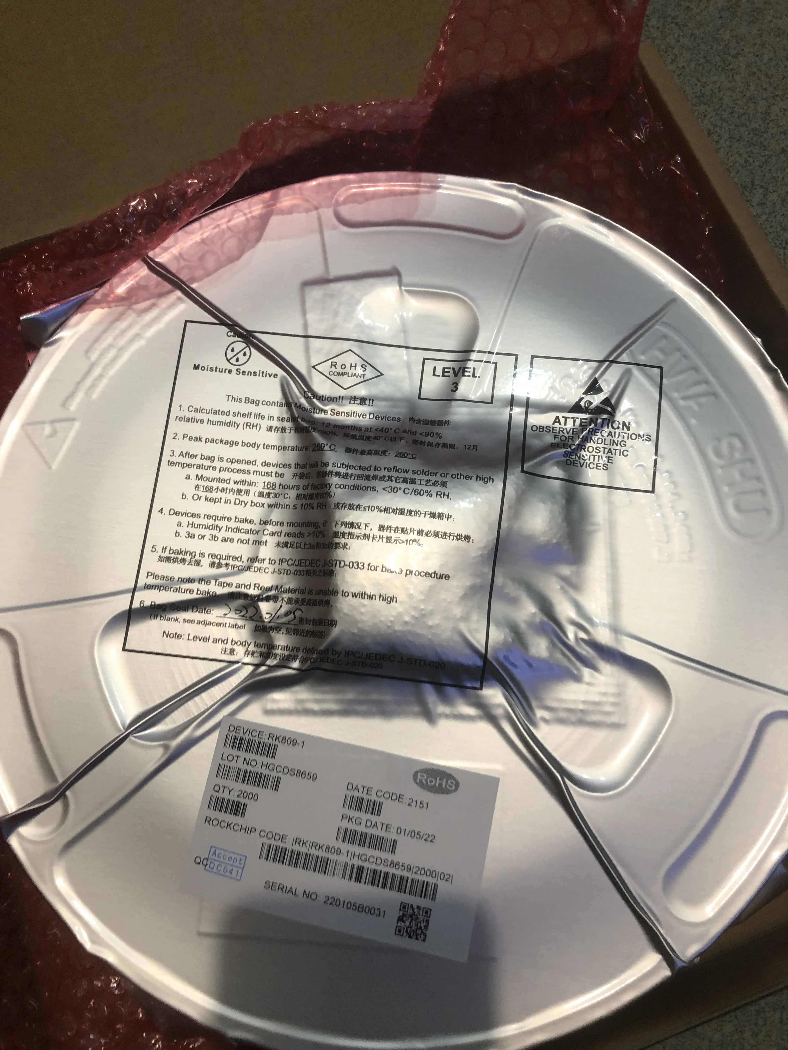 Componentes electrónicos originales, Chip Ic, circuito integrado, ROCKCHIP 4-core A76 + 4-core A55 octa-core procesador RK3326 BGA 809-