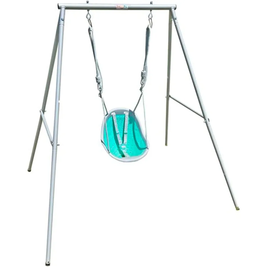 

Sweeng Child Swing with Frame Portable Backyard Play Set in Aqua for Outdoor Fun and Safe Enjoyment Ideal for Gardens and Small