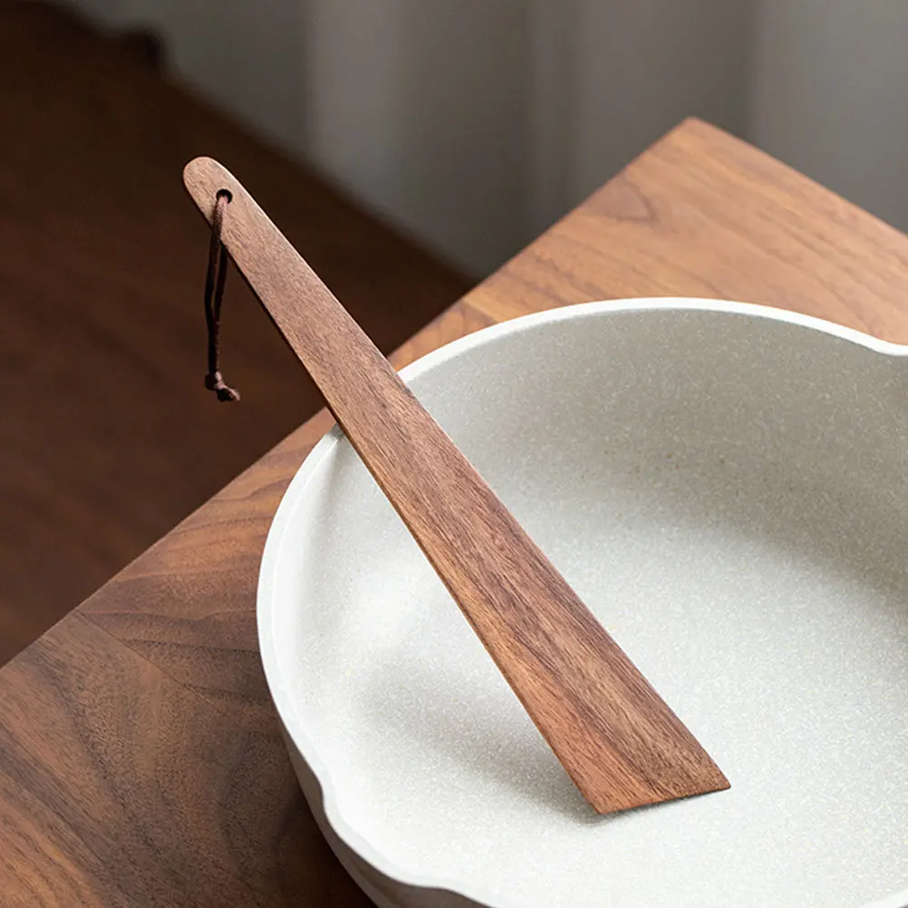 

2pcs Small Wood Flipper Egg Scraper Flat Wooden Turner Multifunctional Kitchen Spatula Non-Stick Fish Steak Baking Stirring