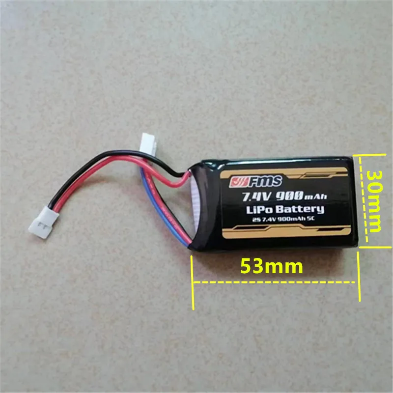 FMS 2S 900mAh Lipo Battery For 1/12 1/18 1/24 FCX18 LC80 FJ45 K5 RC Car