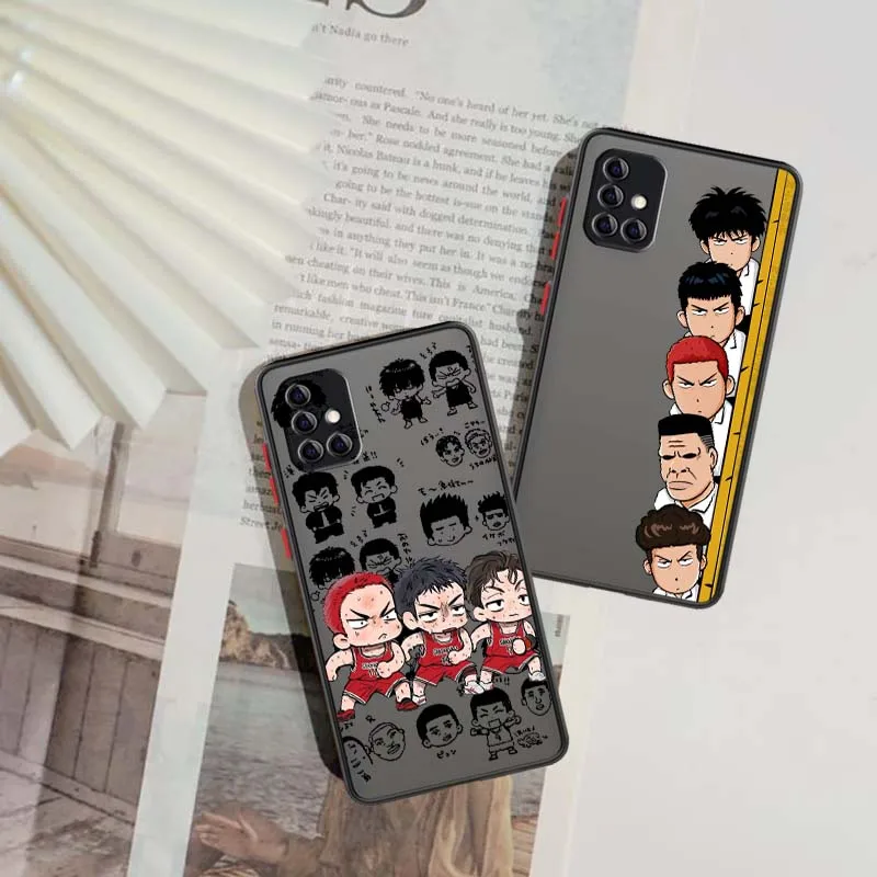 

Cartoon Slams Dunk Cute For Samsung A56 A42 A36 A34 A33 A32 A23 A16 A04 A03 Note 20 5G Frosted Translucent Phone Case