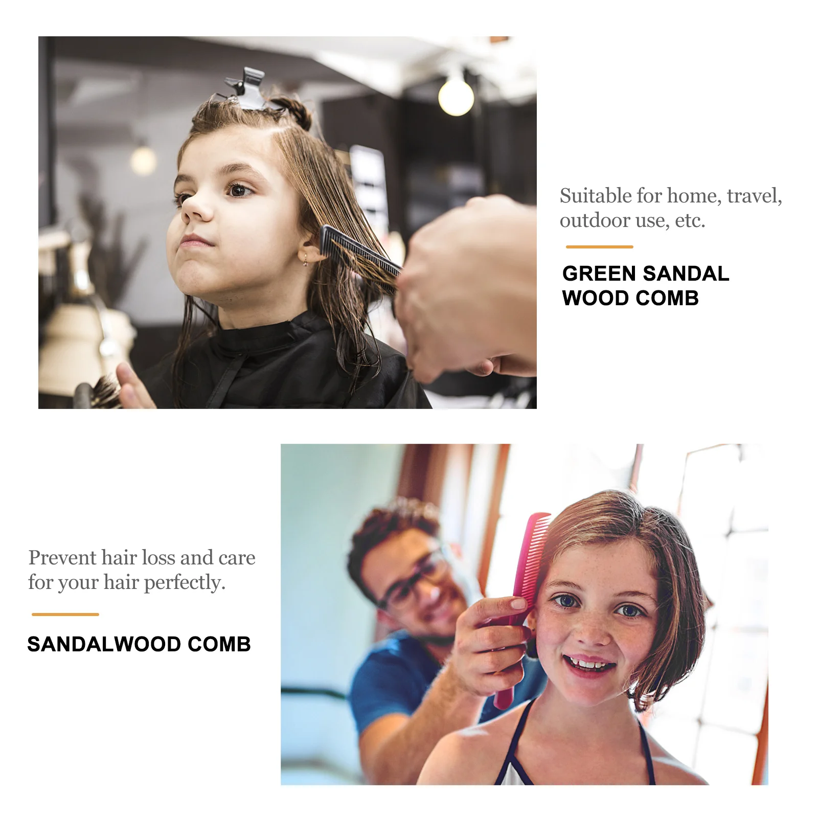 

1Pcs Small Size Green Sandalwood Comb Wooden Massage Comb Safe Children Hairbrush Curved Handle Prevent Hair Loss Travel Outdoor