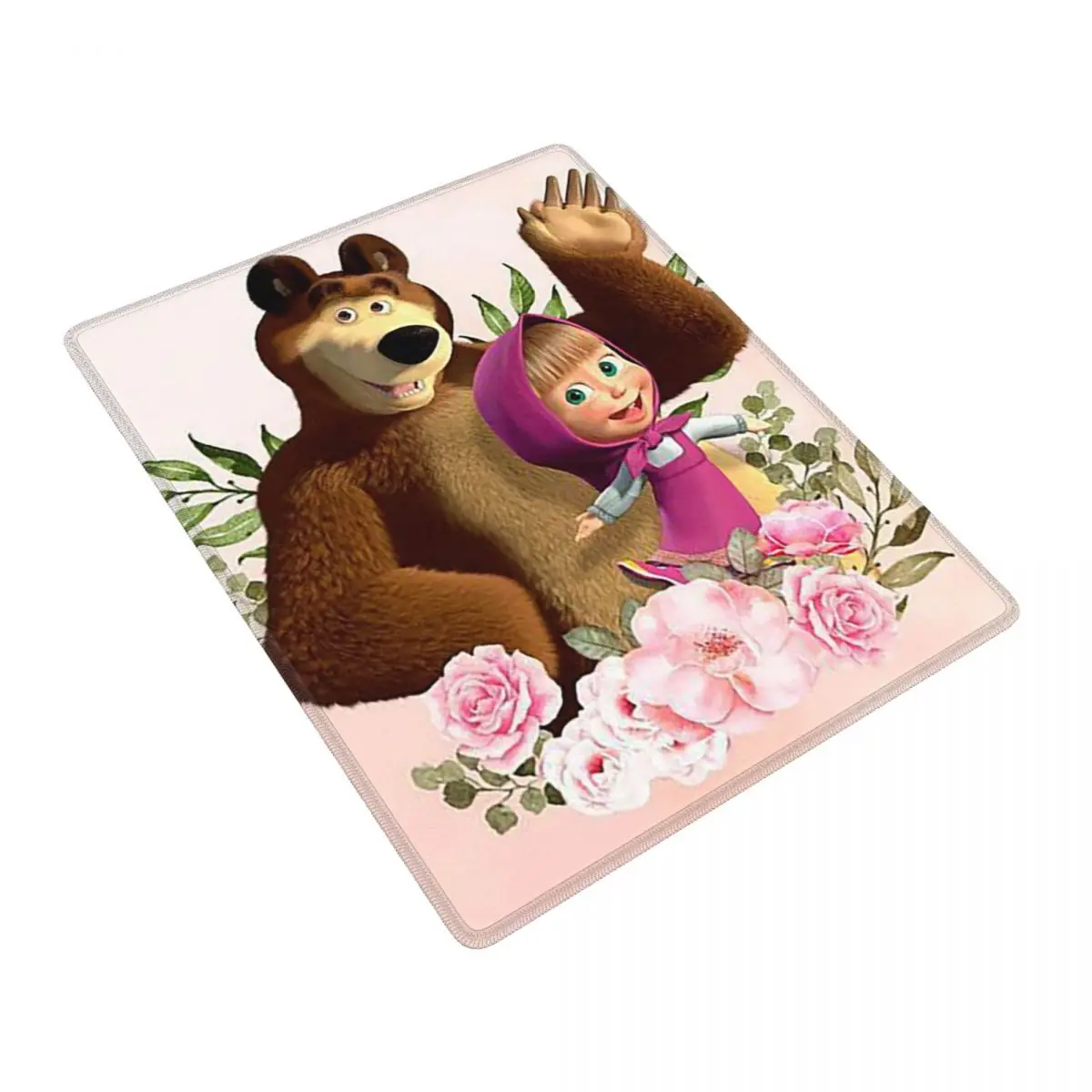 Cartoon Masha And The Bears Mouse Pad Gamer PC Laptop Mats Keyboard Computer Gaming Office Accessories Desk Mat 7x9 in 22x18 cm