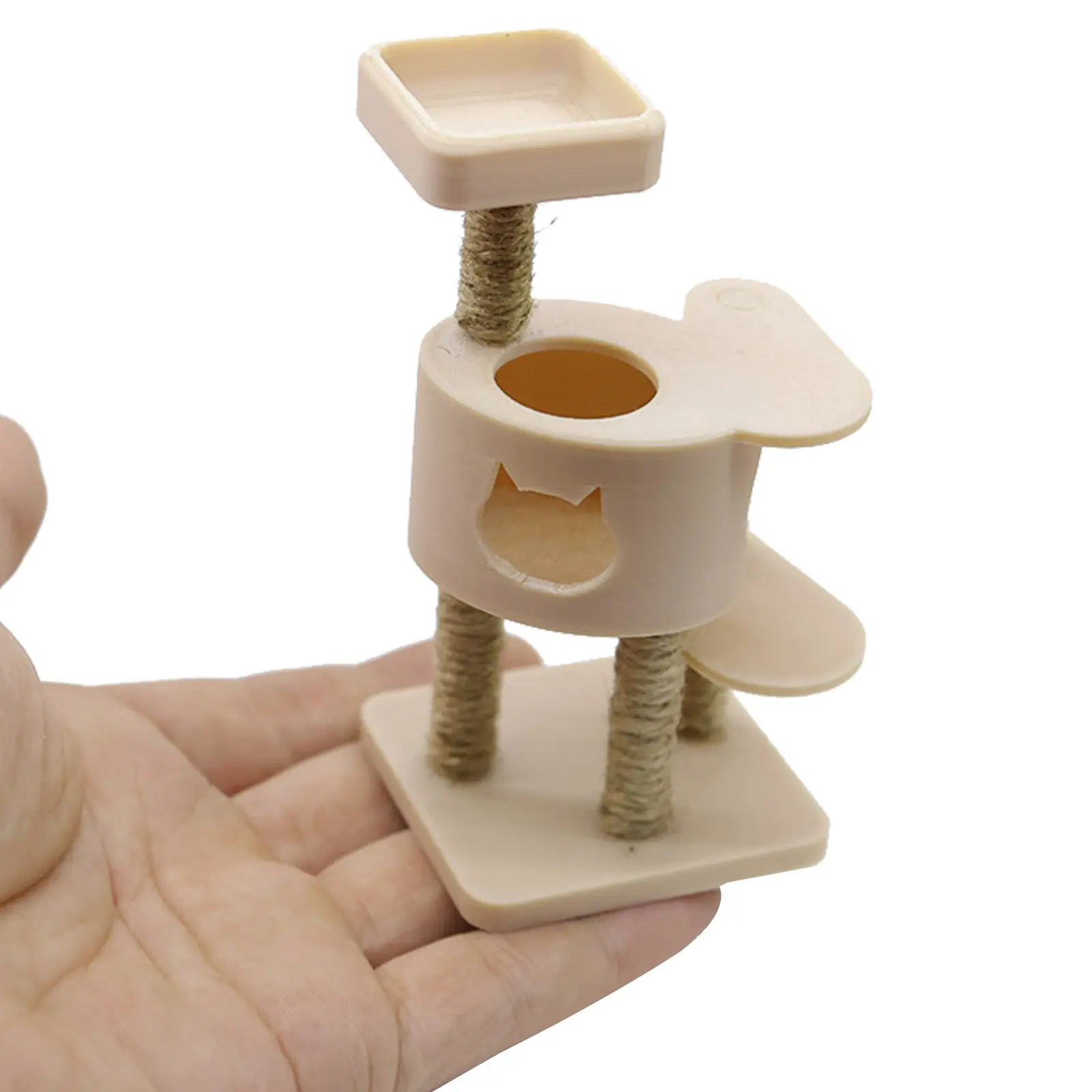 

Realistic Mini Cat Tree 1:12 Scale Multi-Level Plastic Climbing Frame for Dollhouse Decoration Furnishing