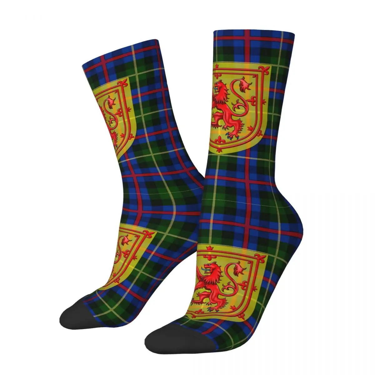 Farquharson Tartan Scottish Plaid Lion Socks Male Mens Women Spring Stockings Printed