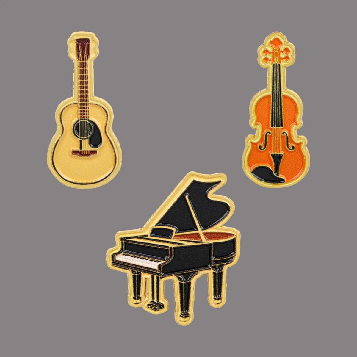 Classic Music Enamel Pin Retro Piano Guitar Violin Women Lapel Pins Badge on Backpack Clothing Accessories Fashion Jewelry Gifts