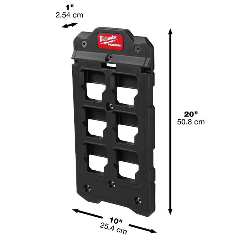 Milwaukee 48-22-8486 PACKOUT™ Compact Wall Plate Bearing 50 Pounds Impact Resistance Polymer Multiple Rows Of Wall Panels