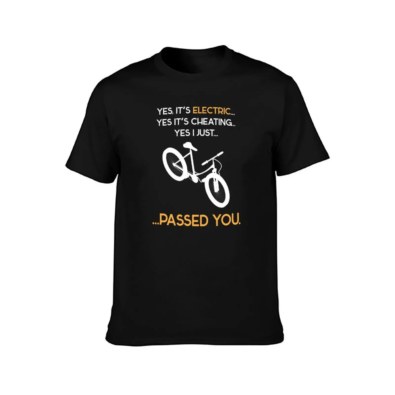 Yes, It's Electric E-Bike T-Shirt Basic Solid Color Short Sleeve Cotton Top