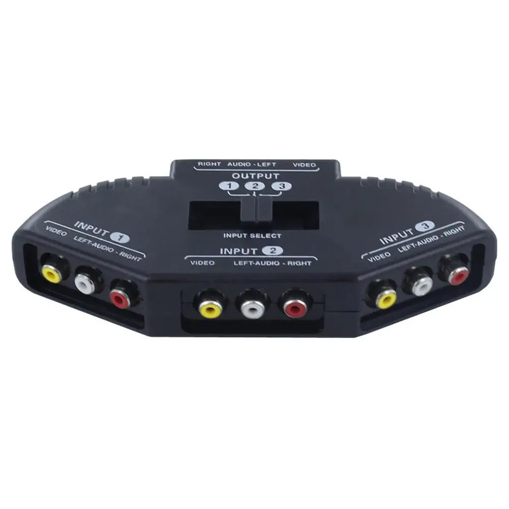 3-way Audio Video Av Switch Selector Box Splitter Switch W/ Cable For Tv X-box Dvd Player Devices Switch Z0q5