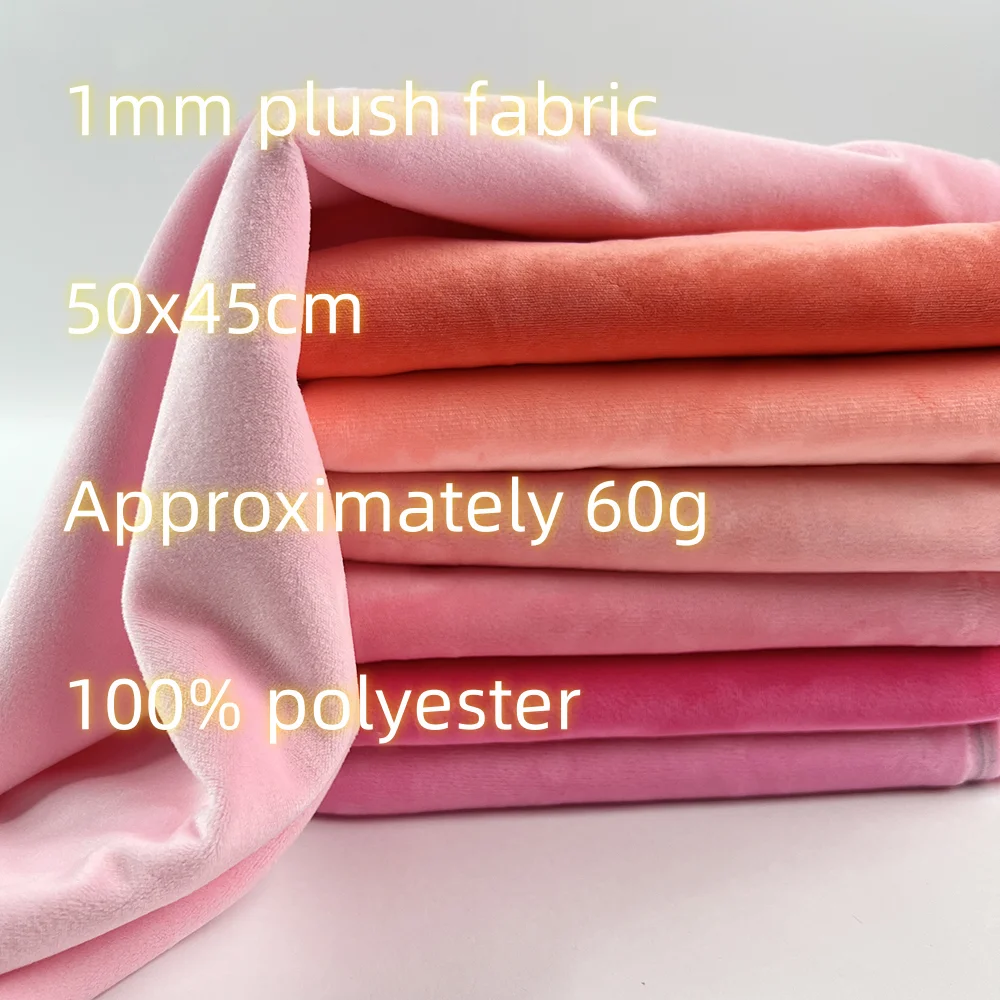 Sewbato New 100% Polyester 50x45cm Sewing Plush Fabric DIY Handmade Minky Fabric 1mm Crystal Super Soft Faux Fur Fabric