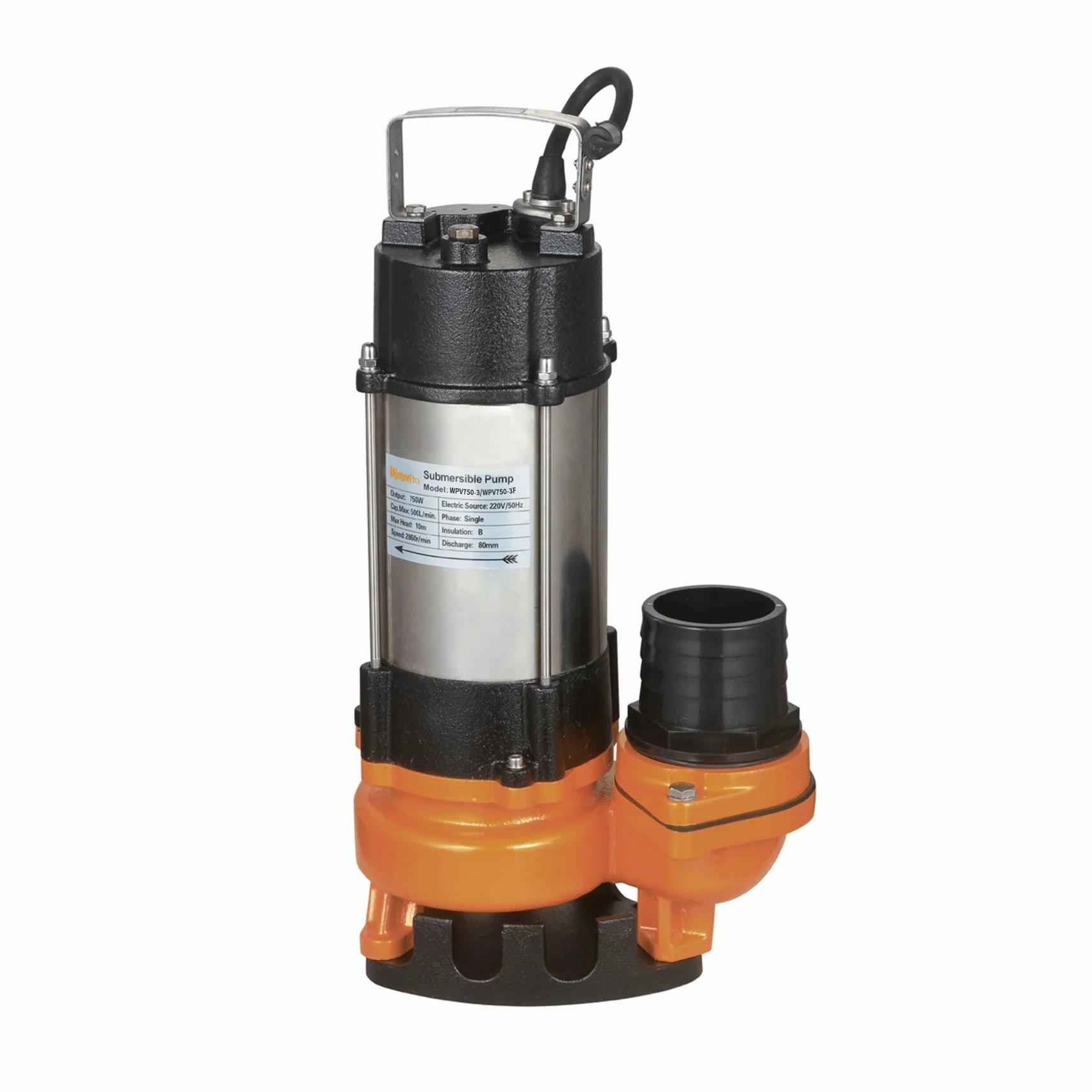 750W 2inch CE Certified 18m/h 12m Head Low Pressure Submersible Sewage Pump Copper Wire Motor 7m Cable for Familyin sto