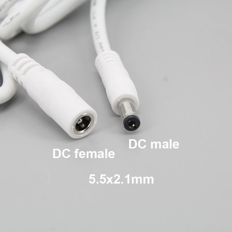 DC Man-vrouw Voeding verlengkabel 5.5x2.1mm Connector Koperdraad 18awg 7A Stroom Voor CCTV Camera 100 cm Lijn w28