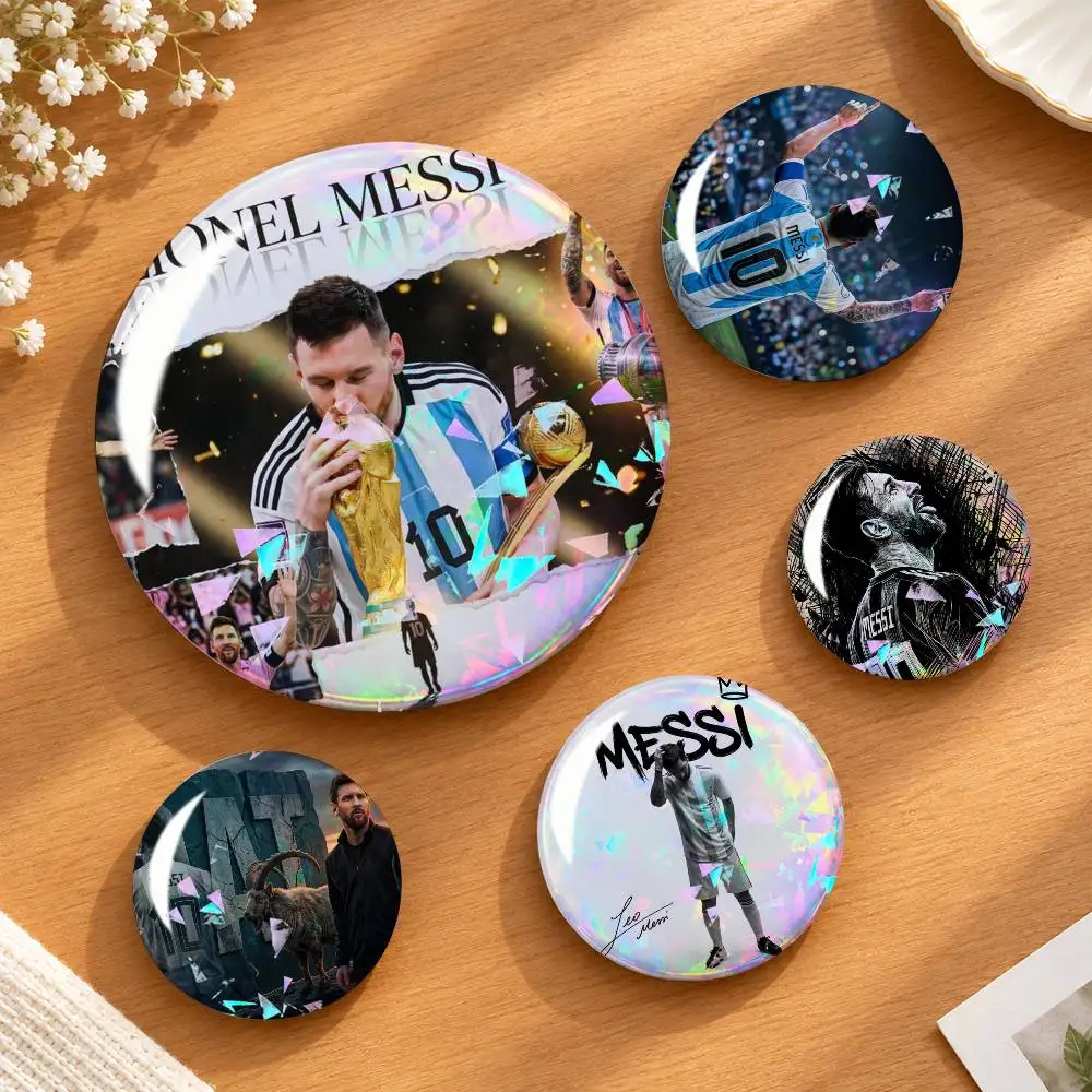 The G-Goat L-Lionel M-Messi 10 Badges Creative Tinplate Round Button PinsBrooch Badge Clothes Backpack Custom