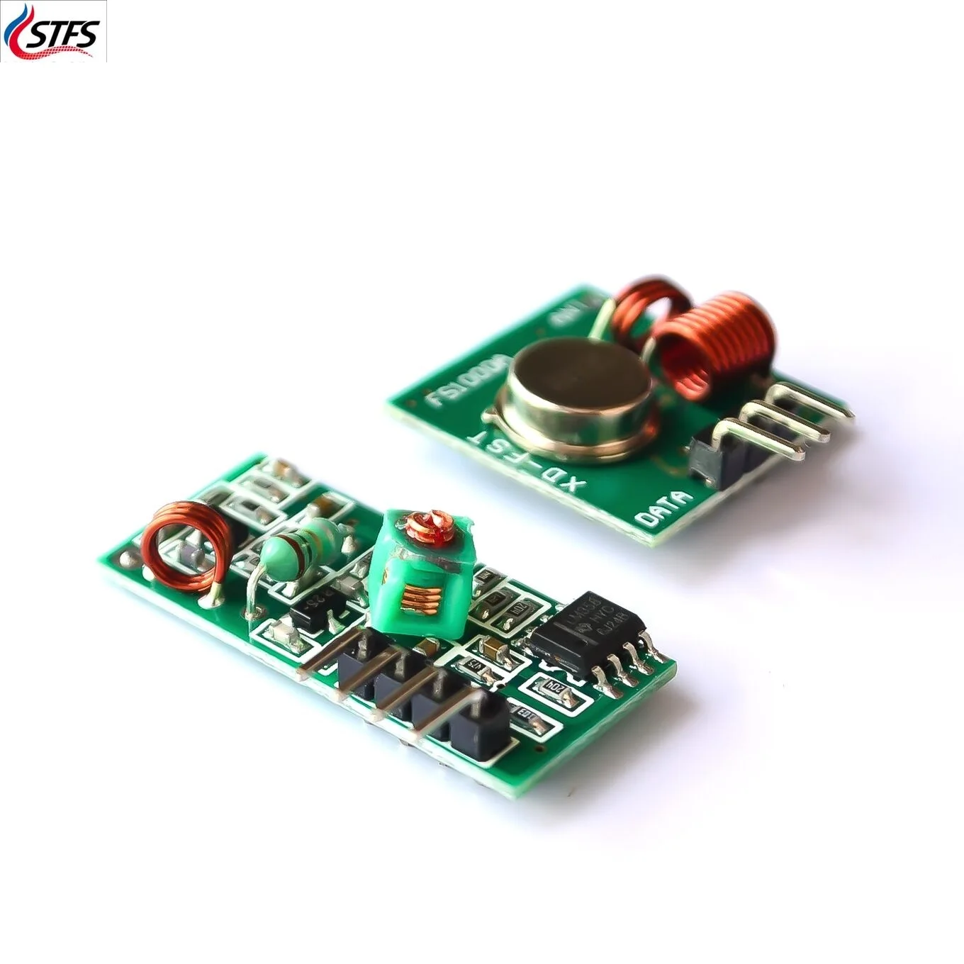 1 par de módulo receptor inalámbrico RF y placa de módulo transmisor superregeneración ordinaria 315/433MHZ DC5V (ASK /OOK)