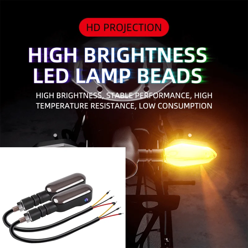 Motorcycle Electric High Brightness Vehicle Colorful Atmosphere Turn Signal LED Projection Atmosphere Turn Signal Warning Light