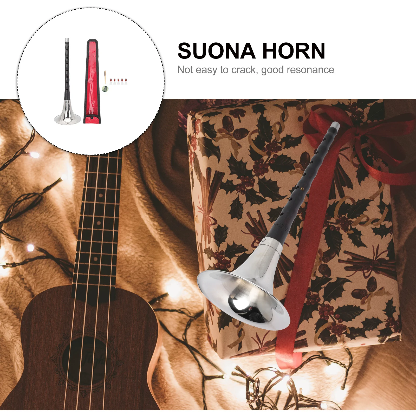 

1Set Professional Wood Suona Instrument for Beginners Durable Polished Easy to Clean Traditional Wind Instrument