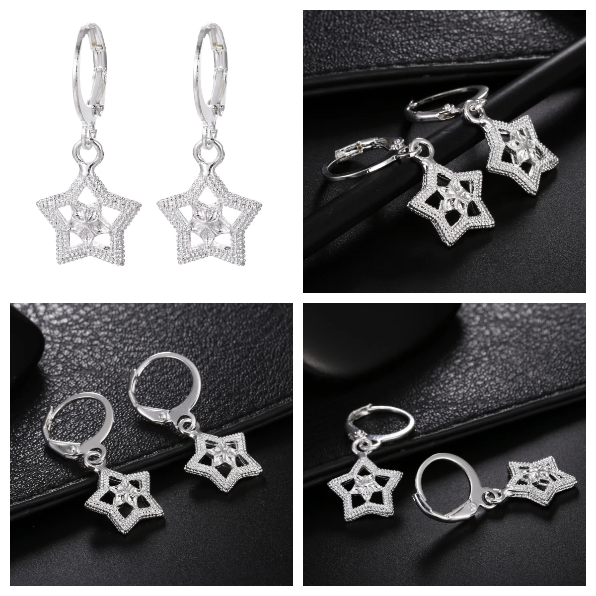 

Новые популярные очаровательные серьги-капли из стерлингового серебра 925 пробы со звездами для женщин, зажим для ушей высокого качества, модные вечерние украшения, рождественские подарки