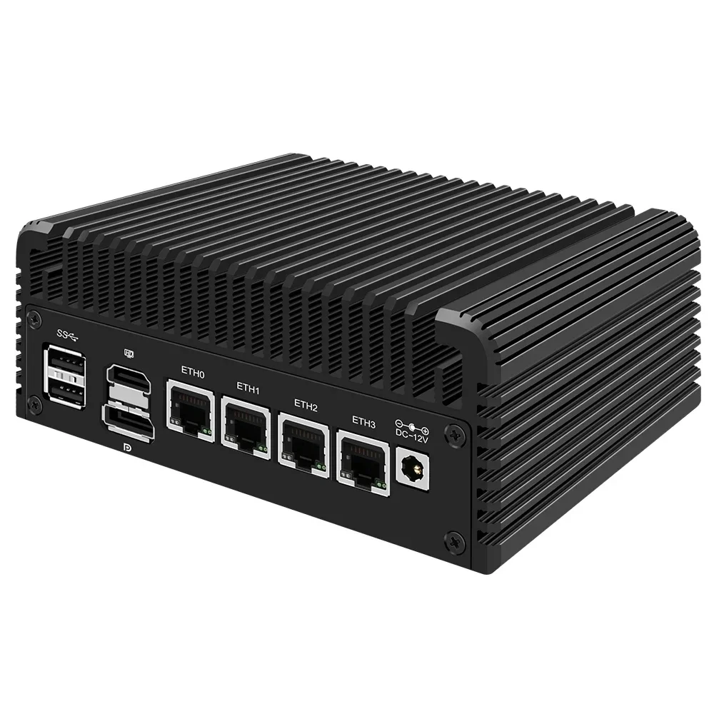 Solid Firewall Computer I3 N305 N355 N150 N100 DDR5 4xi226-V 2.5G LAN Fanless Mini PC Proxmox ESXi Host Server Soft Router