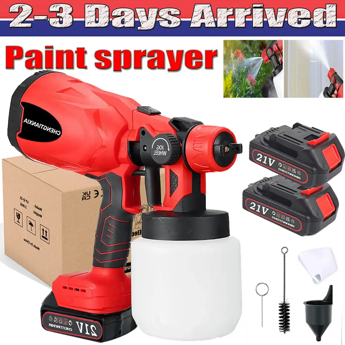 1000ML Electric Spray Gun Cordless Fence Wall Paint Sprayer Airless HVLP HOT For Makita