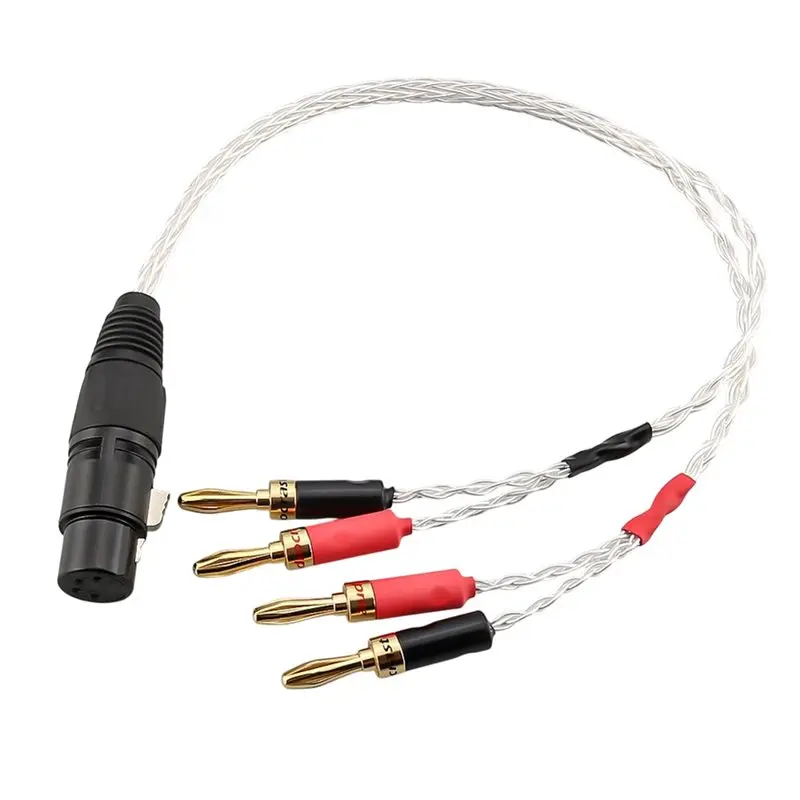 Customer Favorite High Quality For Speaker Amplifier Audio Cable- Silver Plated OCC Design Featuring XLR Female 4Pin Connector
