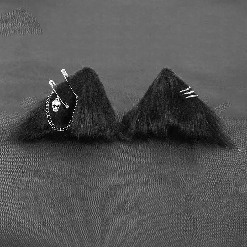 Изысканные демонические аксессуары, головной убор с кошачьими ушками для девочек и мальчиков, нежные заколки для котят, уши для косплея.