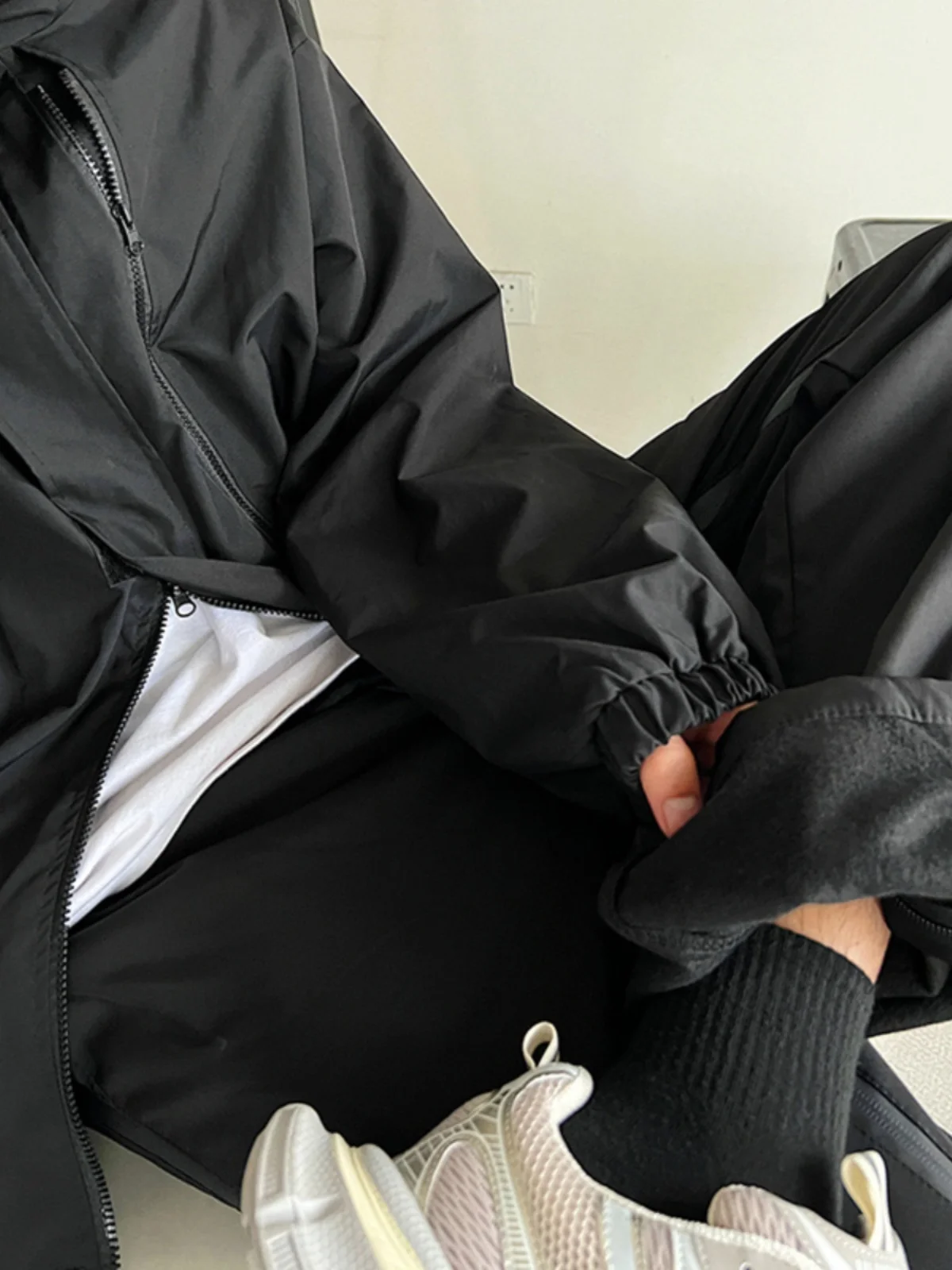 Men's Fce Lined Cargo Pants Zipper Workwear Trousers High Waist Extended Length Bell Bot American Functional Sle Cas...