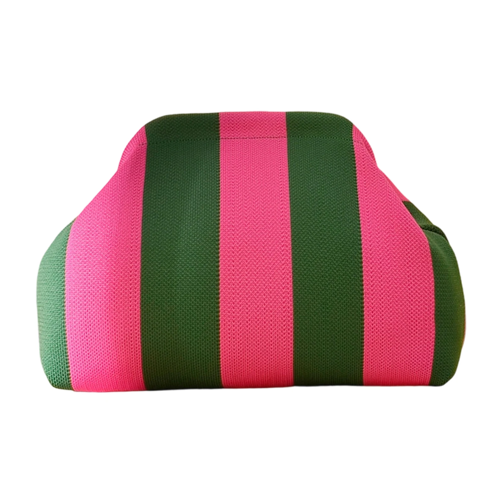 Portable Spring Closure Open Top Colorful Striped Cosmetic Bag Large Capacity Multi-purpose Makeup Pouch Toiletry Bag Gifts