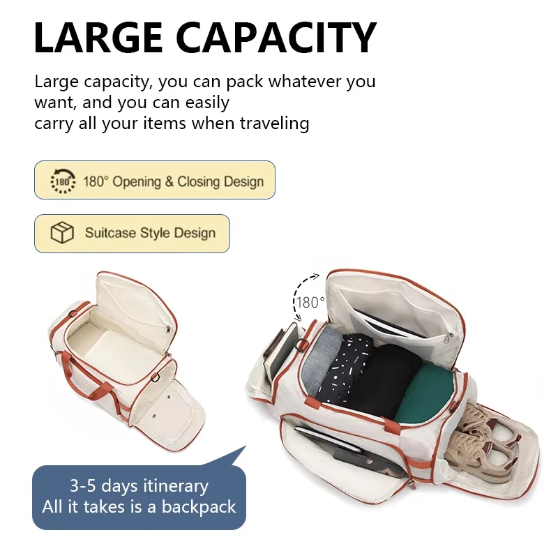 Gym Pack Fitness Training Backpack Large Capacity Sports Crossbody Bag with Shoes Compartment Waterproof Travel Luggage Handbag