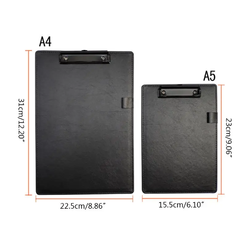 Document Stationery PU Clipboard Padfolio Clip Clipboard Folder PU Leather File Paper Clip Board Writting Pad Folder