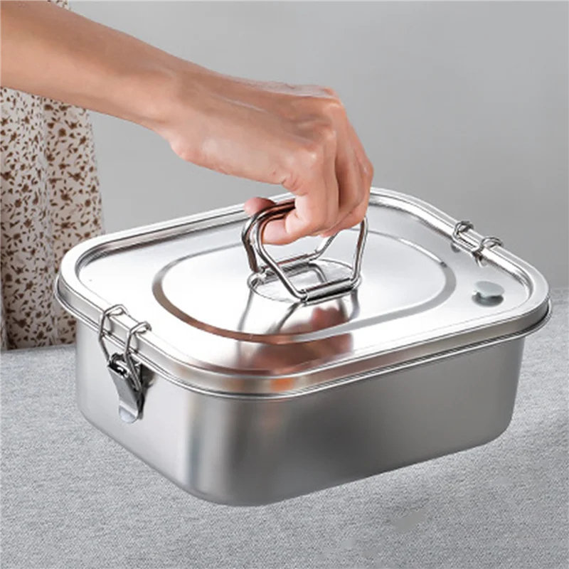 

BAAG-2X Stainless Steel Lunch Box Metal Bento Box Snack Food Container Outdoor Storage Box Lunch Box For Kids