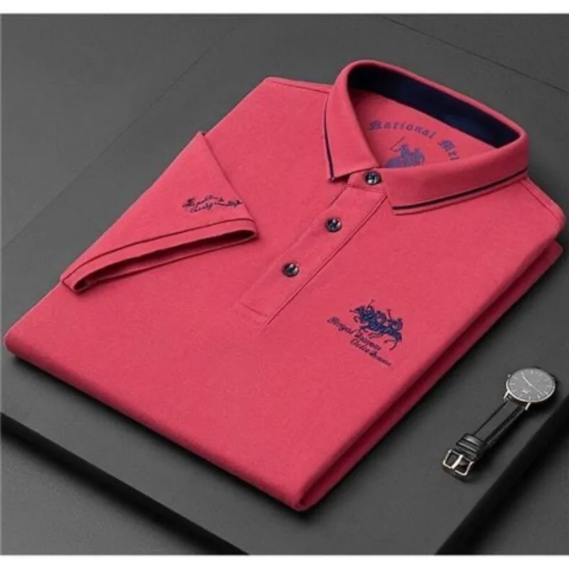 2026 Hochwertiges Herren-Poloshirt aus Baumwolle mit Stickerei, Sommer-Neuheit, Hochwertiges Business-Casual-Kurzarm-T-Shirt mit Revers