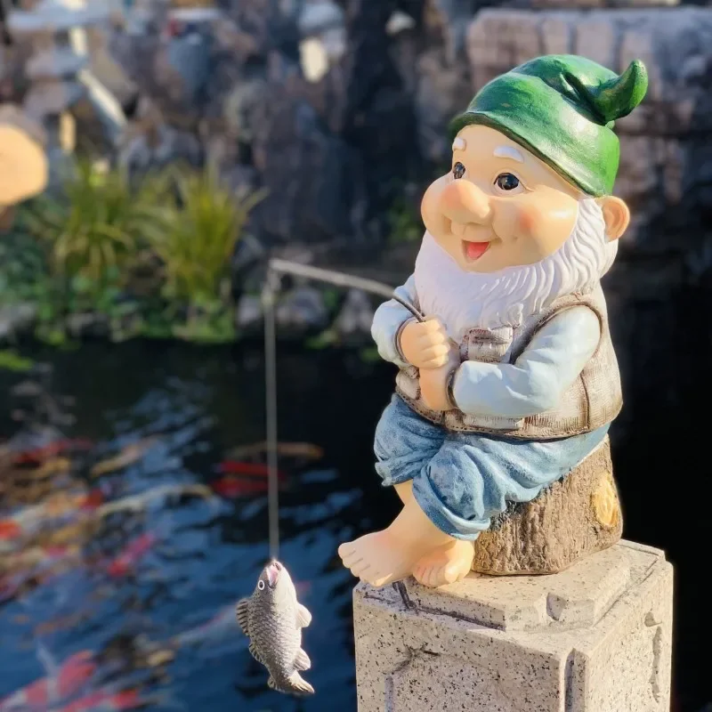 

Resin Fishing Dwarf Elf Figurines Garden Gnome Statue Naughty Funny Garden Statues Lawn and Yard Art Resin Decorations Sculpture