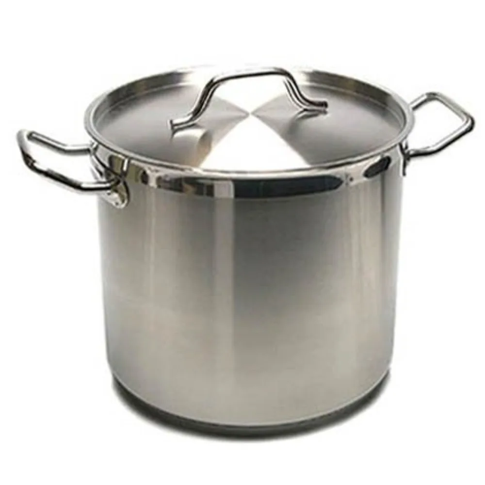 

New Professional Commercial Grade 40 QT (Quart) Heavy Gauge Stainless Steel Stock Pot, 3-Ply Clad Base, Induction Ready, with Li