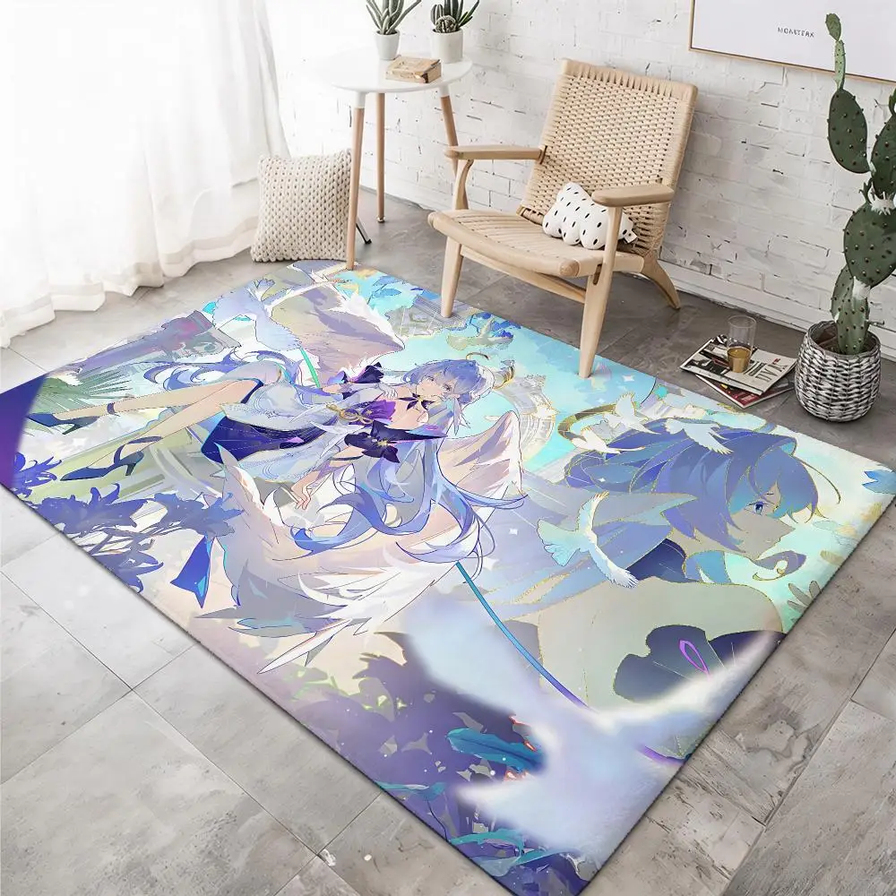 Game Honkai Star Rail Robin Floor Mat Soft Thickened Flannel Door Mat Non-Slip Living Room Rug Home Decor