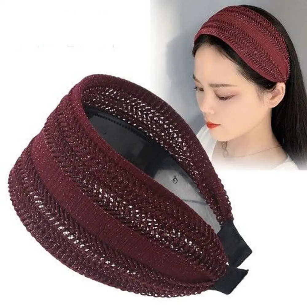 Elegante Glanzende Antislip Wash Face Headwear Brede Kant Haarbanden Vrouwen Haar Hoepel Koreaanse Head Wrap Hoofdband