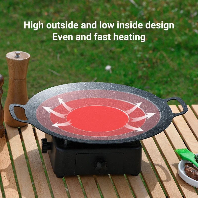 Grill Pan Home Rice Stone Frying Pan Outdoor Camping Grill Pan Korean Style Grill Pan Teppanyaki Grill Pan