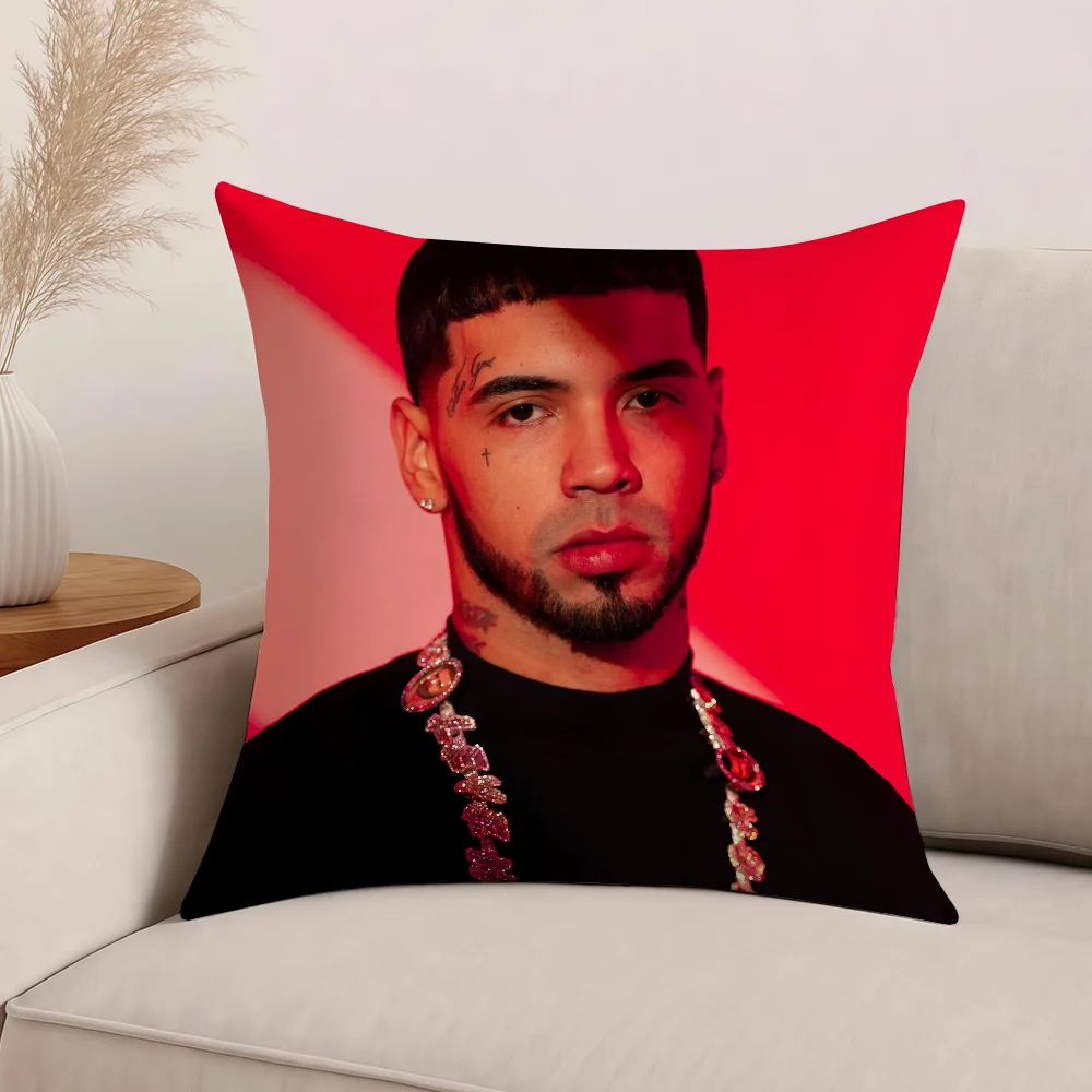 Funda de almohada AA de rapero A-Anuel, cojines de oficina adecuados para sofá, coche, dormitorio, funda de cojín decorativa