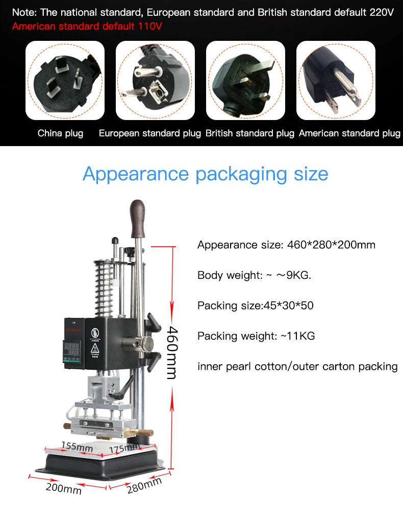 Voor Mini Digitale Foliedruk Machine Leer Logo Reliëf Warmte Persmachine 10*13 Cm Logo Hot Stamping machine Voor Leath