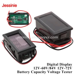 12V-60V/84V 12V-72V Battery Capacity Voltage Tester LED Digital Display DC Electric Vehicle Lithium Battery Onboard Voltmeter